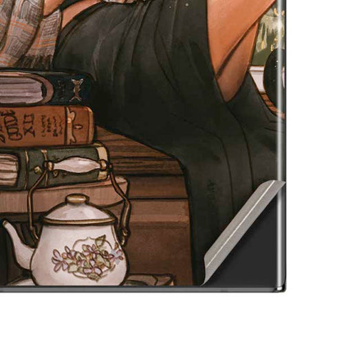 Cozy Autumn Library Witch with Cat and Coffee by Ivy Dolamore Galaxy Note20 Ultra 5G Skin