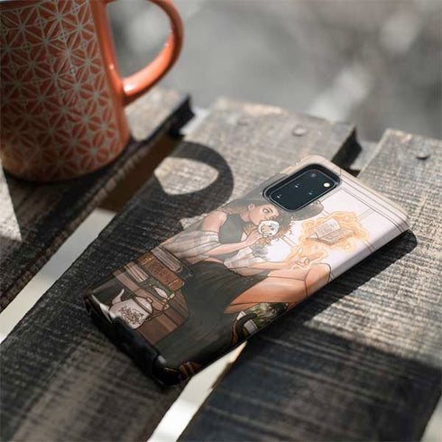 Cozy Autumn Library Witch with Cat and Coffee by Ivy Dolamore Galaxy S20 Plus Pro Case