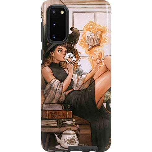 Cozy Autumn Library Witch with Cat and Coffee by Ivy Dolamore Galaxy S20 Pro Case