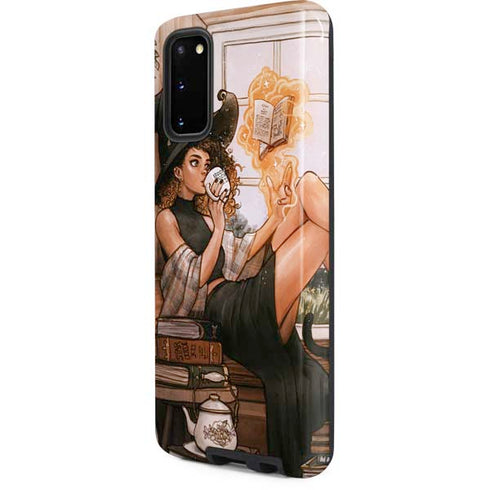 Cozy Autumn Library Witch with Cat and Coffee by Ivy Dolamore Galaxy S20 Pro Case