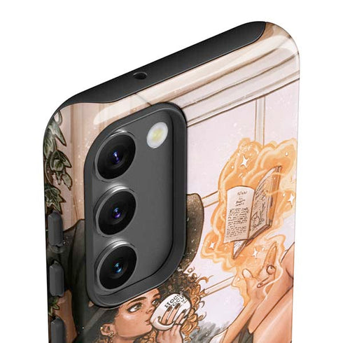 Cozy Autumn Library Witch with Cat and Coffee by Ivy Dolamore Galaxy S23 Plus Pro Case