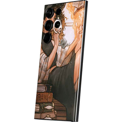Cozy Autumn Library Witch with Cat and Coffee by Ivy Dolamore Galaxy S23 Ultra Skin