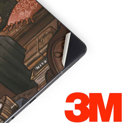 Cozy Autumn Library Witch with Cat and Coffee by Ivy Dolamore Samsung Galaxy Tab Skin