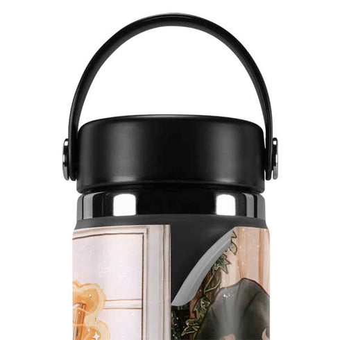 Cozy Autumn Library Witch with Cat and Coffee by Ivy Dolamore Hydro Flask 20oz Wide Mouth Skin