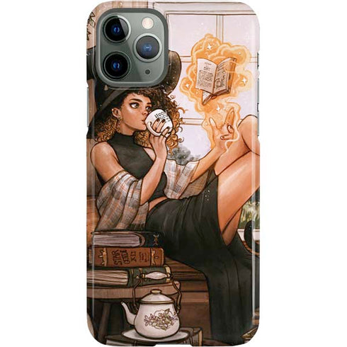Cozy Autumn Library Witch with Cat and Coffee by Ivy Dolamore iPhone 11 Pro Lite Case