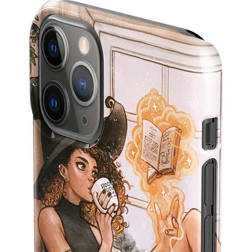 Cozy Autumn Library Witch with Cat and Coffee by Ivy Dolamore iPhone 11 Pro Lite Case