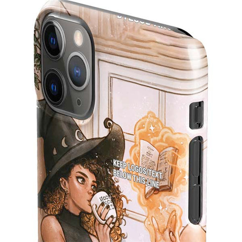 Cozy Autumn Library Witch with Cat and Coffee by Ivy Dolamore iPhone 11 Pro Max Lite Case