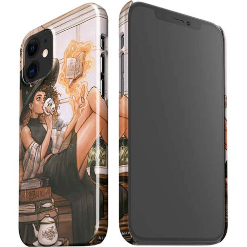 Cozy Autumn Library Witch with Cat and Coffee by Ivy Dolamore iPhone 12 Mini Lite Case