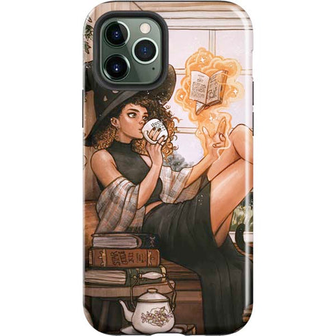 Cozy Autumn Library Witch with Cat and Coffee by Ivy Dolamore iPhone 12 Pro Impact Case