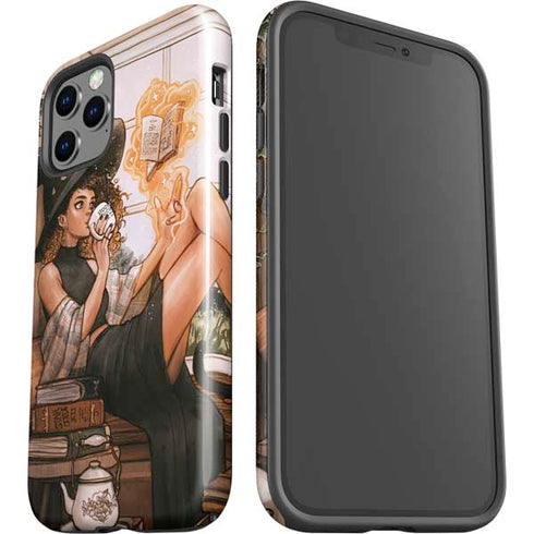 Cozy Autumn Library Witch with Cat and Coffee by Ivy Dolamore iPhone 12 Pro Impact Case