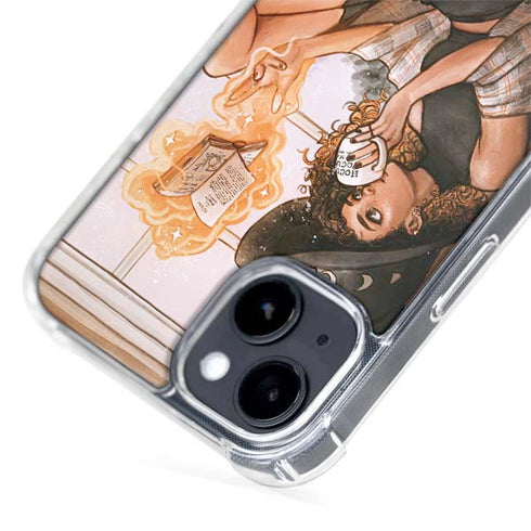 Cozy Autumn Library Witch with Cat and Coffee by Ivy Dolamore iPhone 13 MagSafe Case