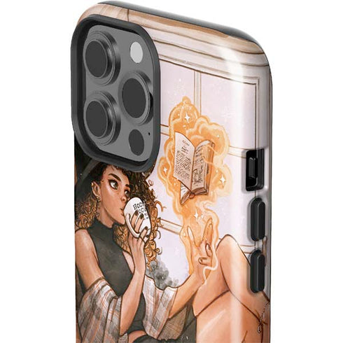 Cozy Autumn Library Witch with Cat and Coffee by Ivy Dolamore iPhone 14 Pro Max Impact Case