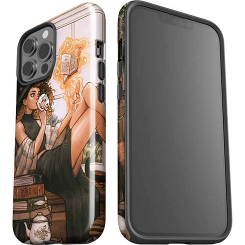 Cozy Autumn Library Witch with Cat and Coffee by Ivy Dolamore iPhone 15 Pro Max Impact Case