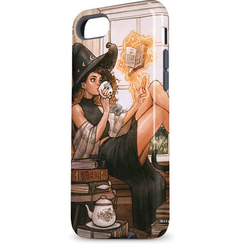 Cozy Autumn Library Witch with Cat and Coffee by Ivy Dolamore iPhone 7 Pro Case