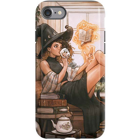 Cozy Autumn Library Witch with Cat and Coffee by Ivy Dolamore iPhone SE (2nd & 3rd Gen) Pro Case
