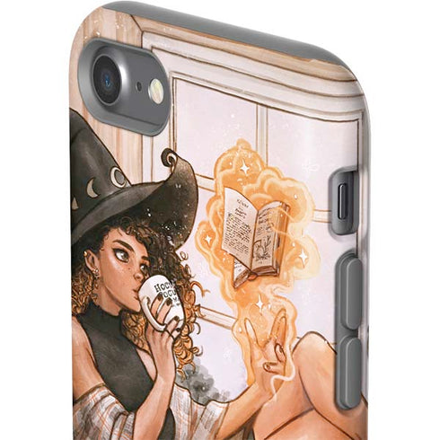 Cozy Autumn Library Witch with Cat and Coffee by Ivy Dolamore iPhone SE (2nd & 3rd Gen) Pro Case