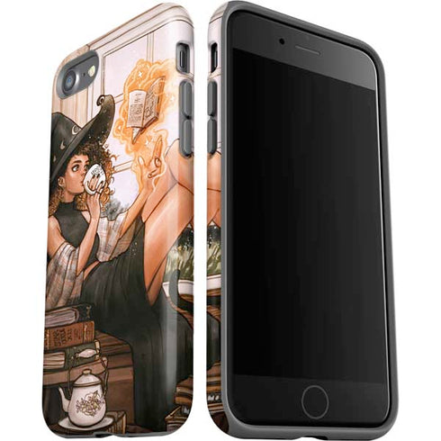 Cozy Autumn Library Witch with Cat and Coffee by Ivy Dolamore iPhone SE (2nd & 3rd Gen) Pro Case