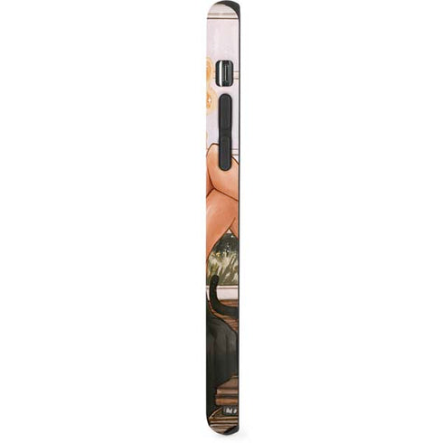 Cozy Autumn Library Witch with Cat and Coffee by Ivy Dolamore iPhone X Pro Case