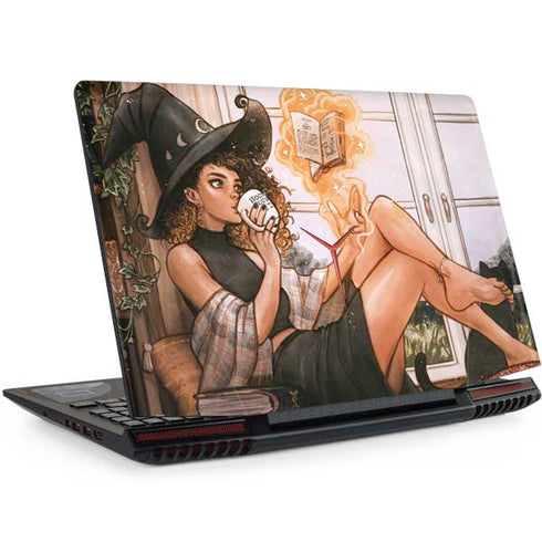 Cozy Autumn Library Witch with Cat and Coffee by Ivy Dolamore Legion Y720 Skin