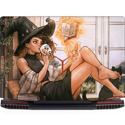 Cozy Autumn Library Witch with Cat and Coffee by Ivy Dolamore Legion Y720 Skin