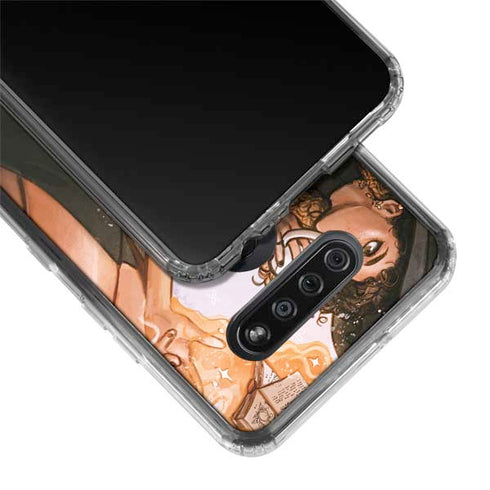 Cozy Autumn Library Witch with Cat and Coffee by Ivy Dolamore LG K51/Q51 Clear Case