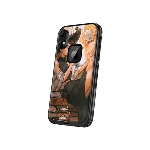 Cozy Autumn Library Witch with Cat and Coffee by Ivy Dolamore LifeProof Fre iPhone Skin