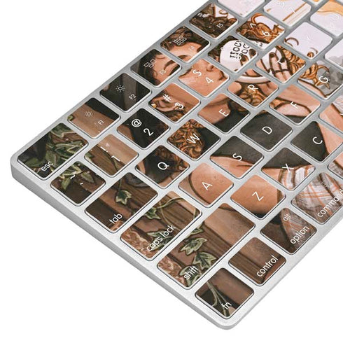 Cozy Autumn Library Witch with Cat and Coffee by Ivy Dolamore Magic Keyboard Skin