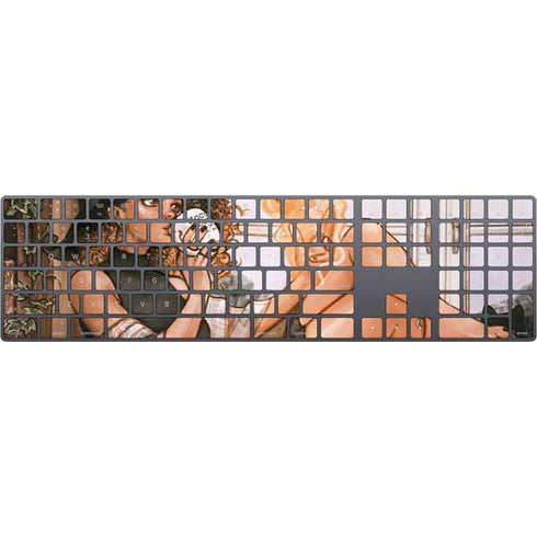 Cozy Autumn Library Witch with Cat and Coffee by Ivy Dolamore Magic Keyboard with Numeric Keypad Skin