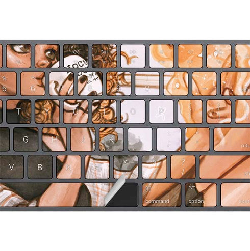 Cozy Autumn Library Witch with Cat and Coffee by Ivy Dolamore Magic Keyboard with Numeric Keypad Skin