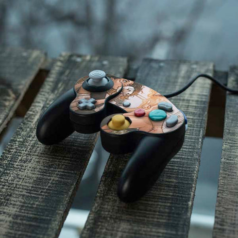 Cozy Autumn Library Witch with Cat and Coffee by Ivy Dolamore Nintendo GameCube Controller Skin