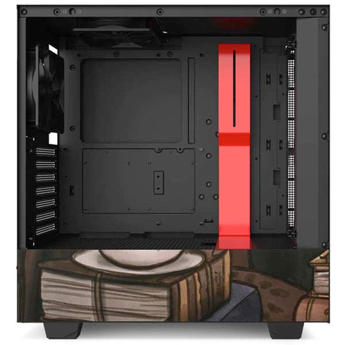 Cozy Autumn Library Witch with Cat and Coffee by Ivy Dolamore NZXT H510 Compact ATX Mid-Tower Case Skin
