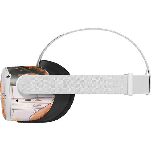 Cozy Autumn Library Witch with Cat and Coffee by Ivy Dolamore Oculus Quest 2 Skin