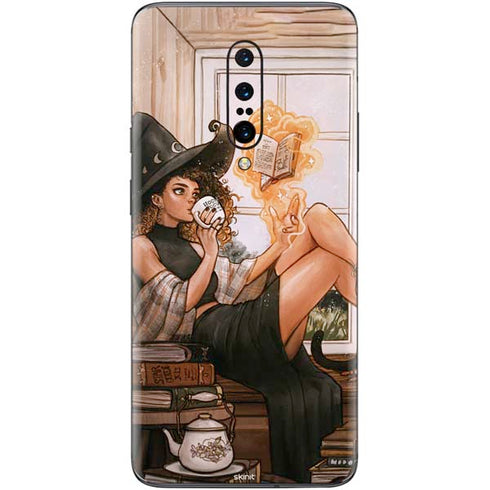 Cozy Autumn Library Witch with Cat and Coffee by Ivy Dolamore OnePlus 7 Pro Skin