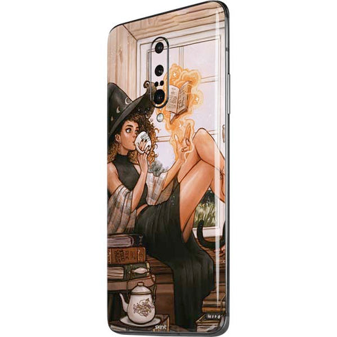 Cozy Autumn Library Witch with Cat and Coffee by Ivy Dolamore OnePlus 7 Pro Skin
