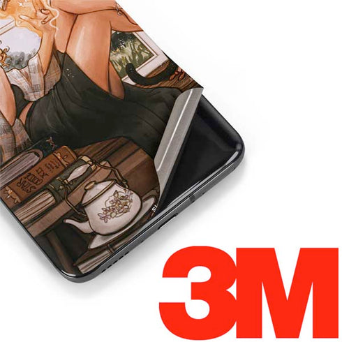 Cozy Autumn Library Witch with Cat and Coffee by Ivy Dolamore OnePlus 7 Pro Skin