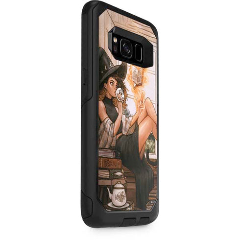 Cozy Autumn Library Witch with Cat and Coffee by Ivy Dolamore Otterbox Commuter Galaxy Skin