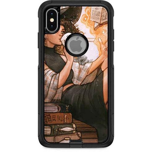 Cozy Autumn Library Witch with Cat and Coffee by Ivy Dolamore Otterbox Commuter iPhone Skin