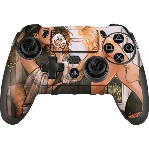 Cozy Autumn Library Witch with Cat and Coffee by Ivy Dolamore PlayStation Scuf Vantage 2 Controller Skin