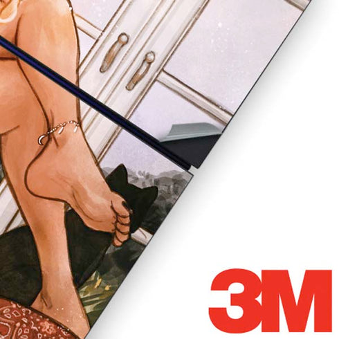 Cozy Autumn Library Witch with Cat and Coffee by Ivy Dolamore PS4 Console and Controller Bundle Skin