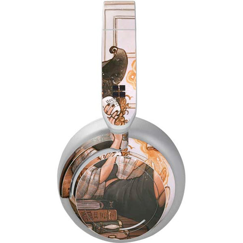 Cozy Autumn Library Witch with Cat and Coffee by Ivy Dolamore Surface Headphones Skin