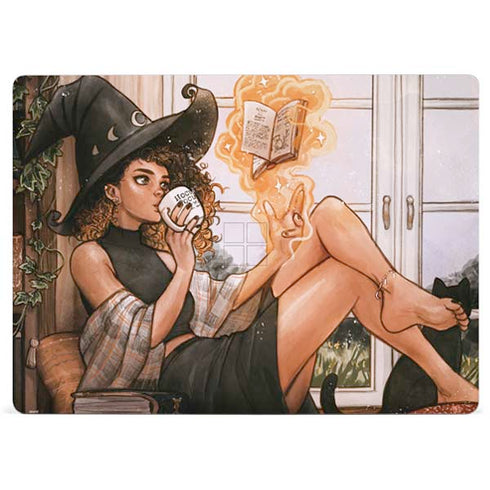 Cozy Autumn Library Witch with Cat and Coffee by Ivy Dolamore Surface Laptop 2 Skin