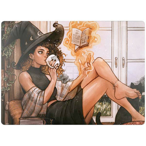 Cozy Autumn Library Witch with Cat and Coffee by Ivy Dolamore Surface Laptop 4 15in Skin