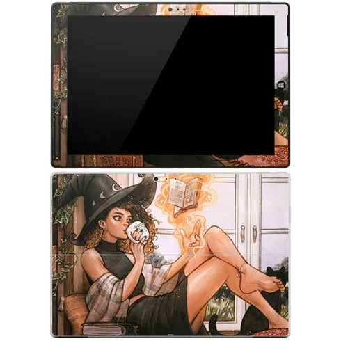 Cozy Autumn Library Witch with Cat and Coffee by Ivy Dolamore Surface Pro 3 Skin