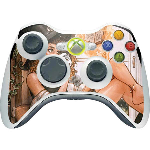 Cozy Autumn Library Witch with Cat and Coffee by Ivy Dolamore Xbox 360 Wireless Controller Skin