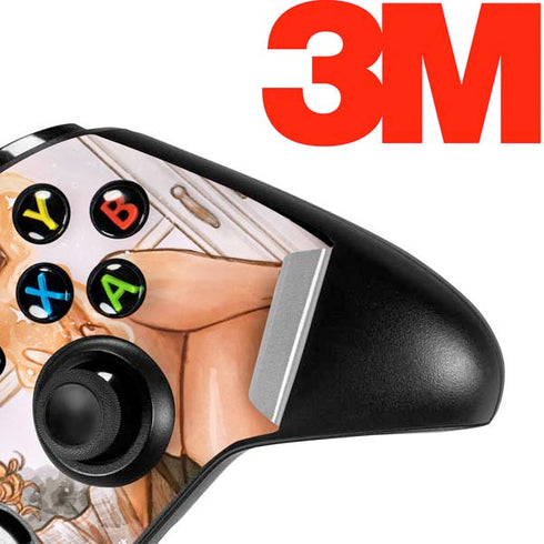 Cozy Autumn Library Witch with Cat and Coffee by Ivy Dolamore Xbox One S Controller Skin