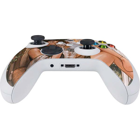 Cozy Autumn Library Witch with Cat and Coffee by Ivy Dolamore Xbox Series S Controller Skin