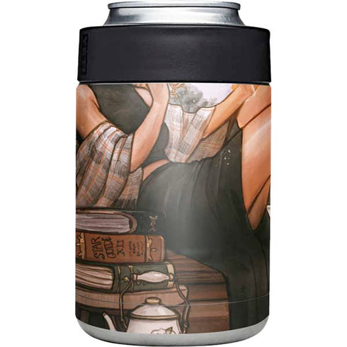 Cozy Autumn Library Witch with Cat and Coffee by Ivy Dolamore Yeti Colster Can Insulator Skin