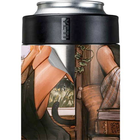 Cozy Autumn Library Witch with Cat and Coffee by Ivy Dolamore Yeti Colster Can Insulator Skin