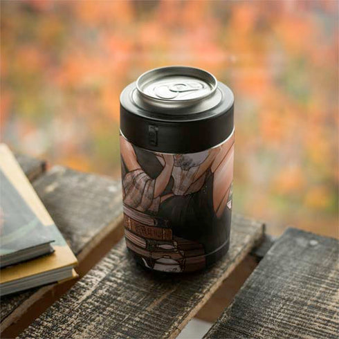 Cozy Autumn Library Witch with Cat and Coffee by Ivy Dolamore Yeti Colster Can Insulator Skin