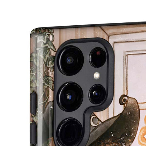 Cozy Autumn Library Witch with Cat and Coffee by Ivy Dolamore Galaxy S24 Ultra Impact Case